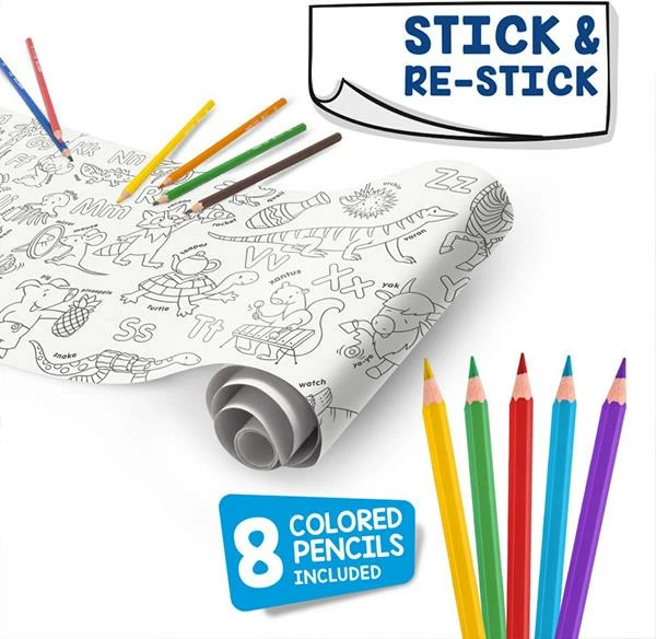 Letër ngjitëse për vizatim Carioca ABC, me 8 lapsa me ngjyra