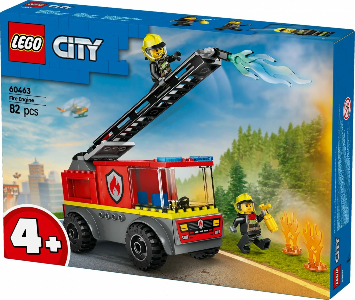 Set lodrash LEGO City 60463, Kamion zjarri me shkallë, 82 pjesë, për fëmijë, plastikë