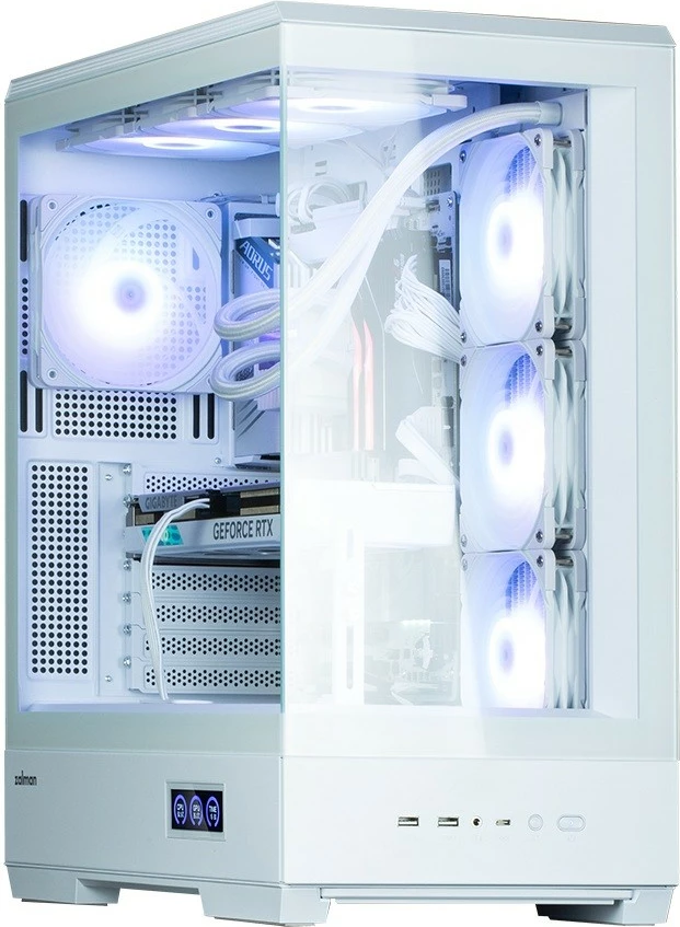 Kasë Zalman P50 DS White, mid-tower, 4x ARGB fans, ATX, e bardhë