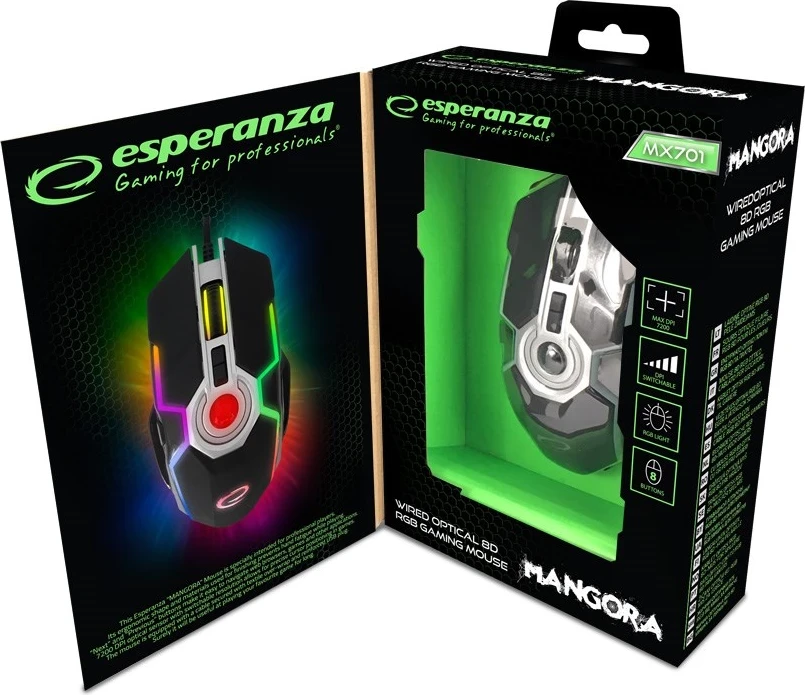 Maus për gaming Esperanza EGM701, 7200 DPI