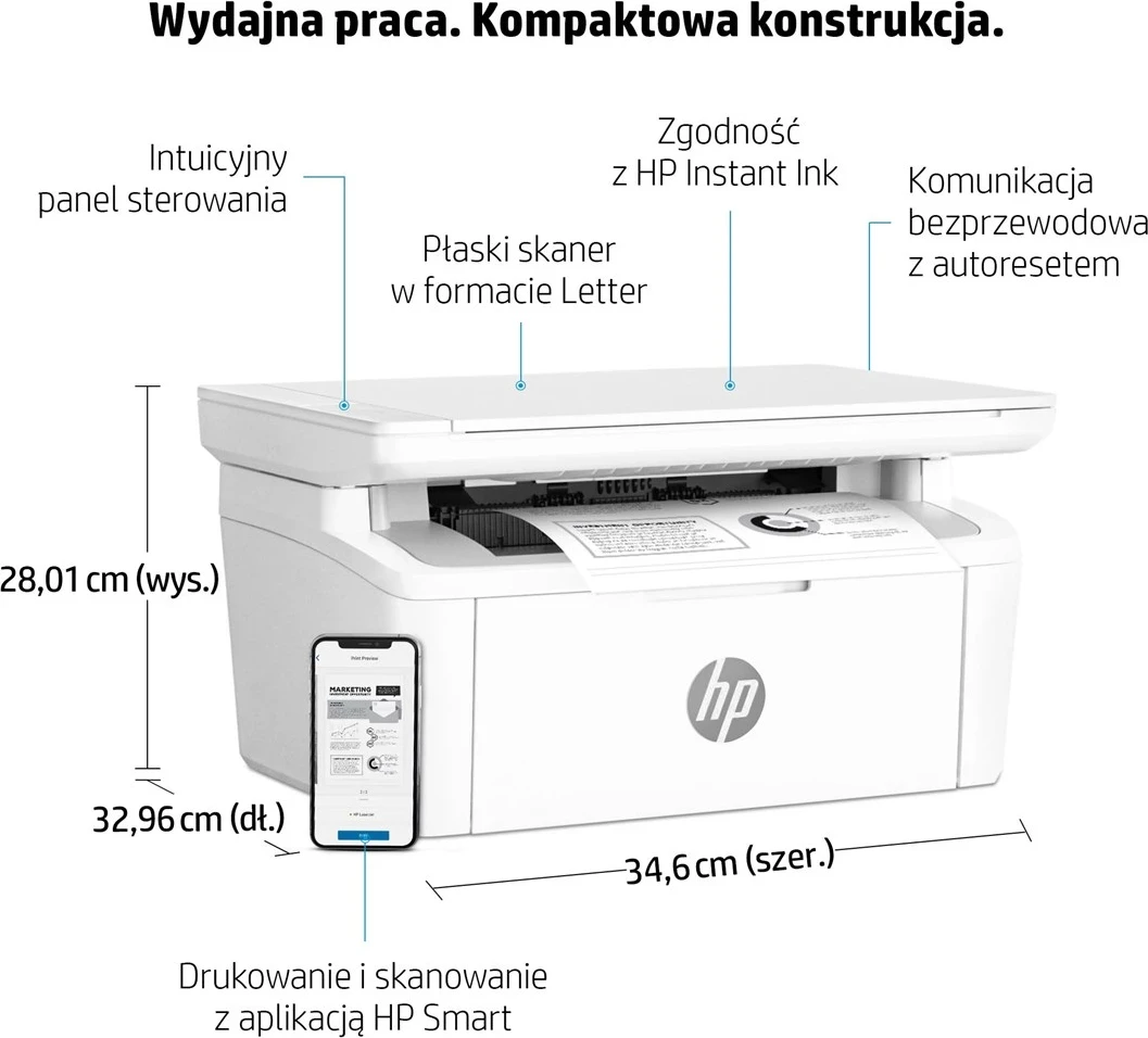 Printer HP LaserJet MFP M140w, i bardhë e zi