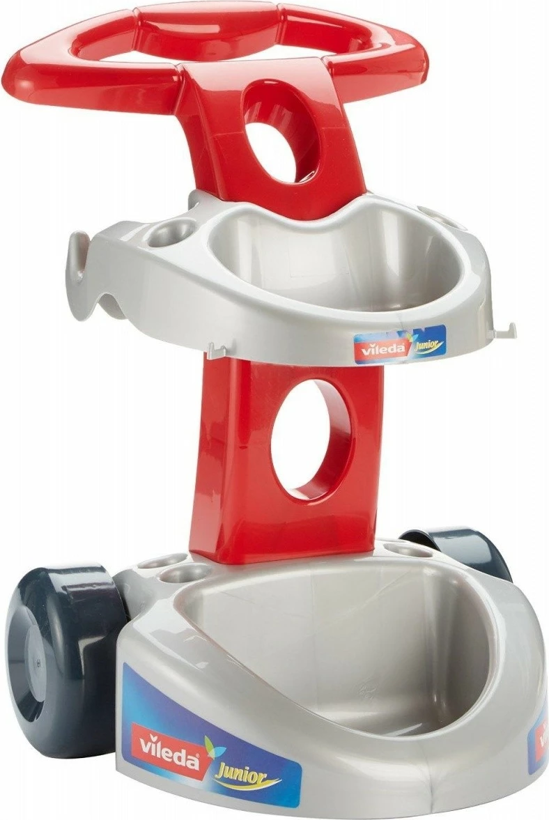 Karrocë lodër për pastrim Klein Vileda Cleaning Cart 2, me aksesorë, Gri/E kuqe, set