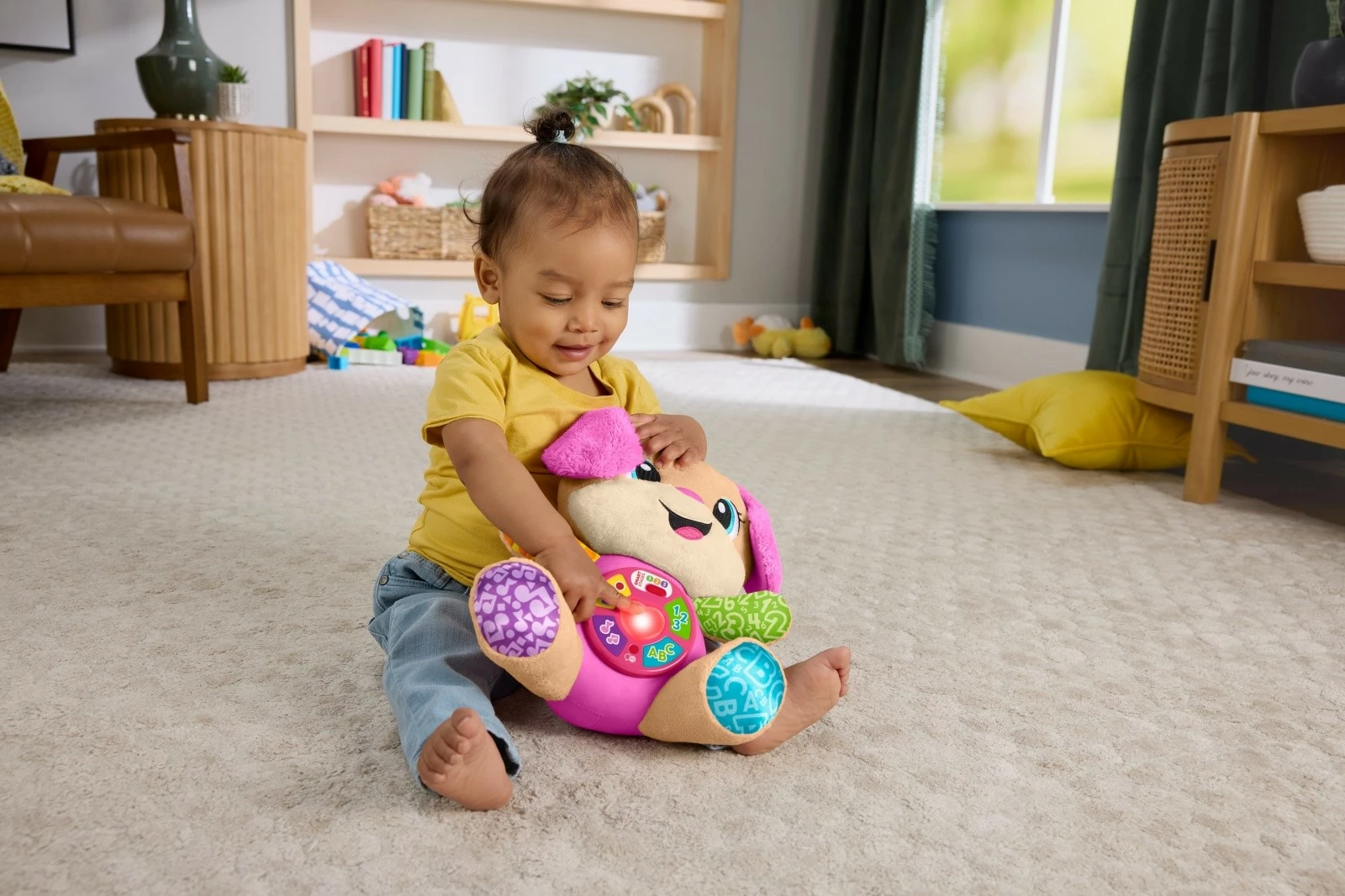 Lodër edukative interaktive Fisher Price Laugh & Learn Sister Puppy, shumëngjyrëshe