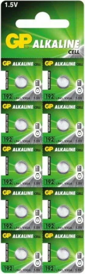 Bateri alkaline GP Battery 192F-U10, LR41, 1.5V, paketë 10 copë