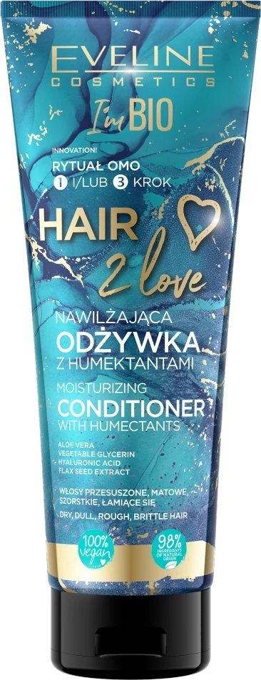 Balsam për flokë për femra Eveline Cosmetics Hair 2 Love Moisturizing Conditioner with Humectants, 250ml