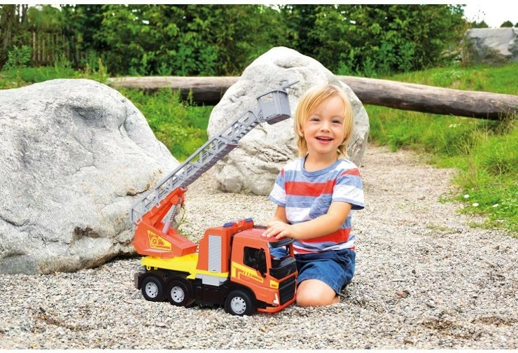 Kamion zjarfikës lodër Lena Volvo FMX Worxx me shkallë, multikolor