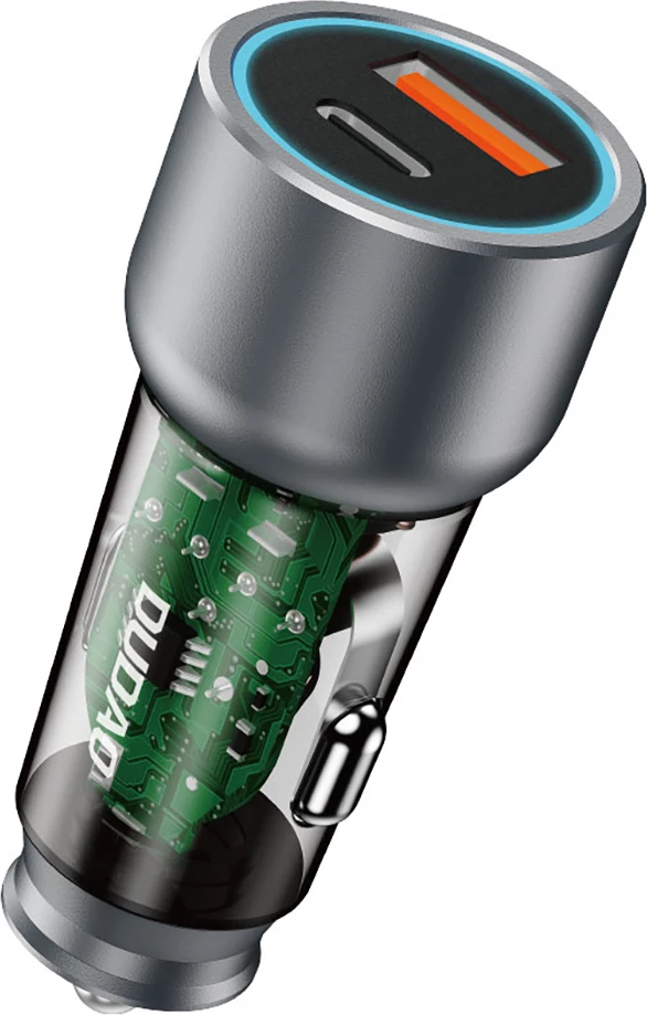 Karikues veture Dudao R4T, 30W, 2 porta USB-A/USB-C, Gri