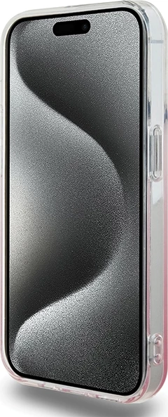 Mbështjellës Hello Kitty IML Gradient Electrop Kitty Head për iPhone 15 Pro Max, rozë