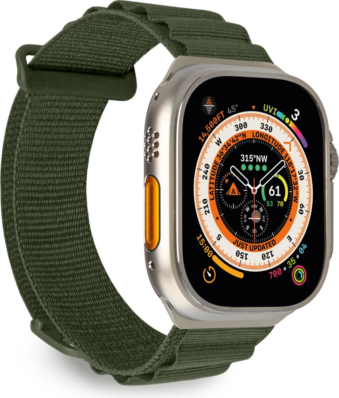 Rrip najloni për Apple Watch Puro Extreme, 42/44/45/49mm, e gjelbër e errët