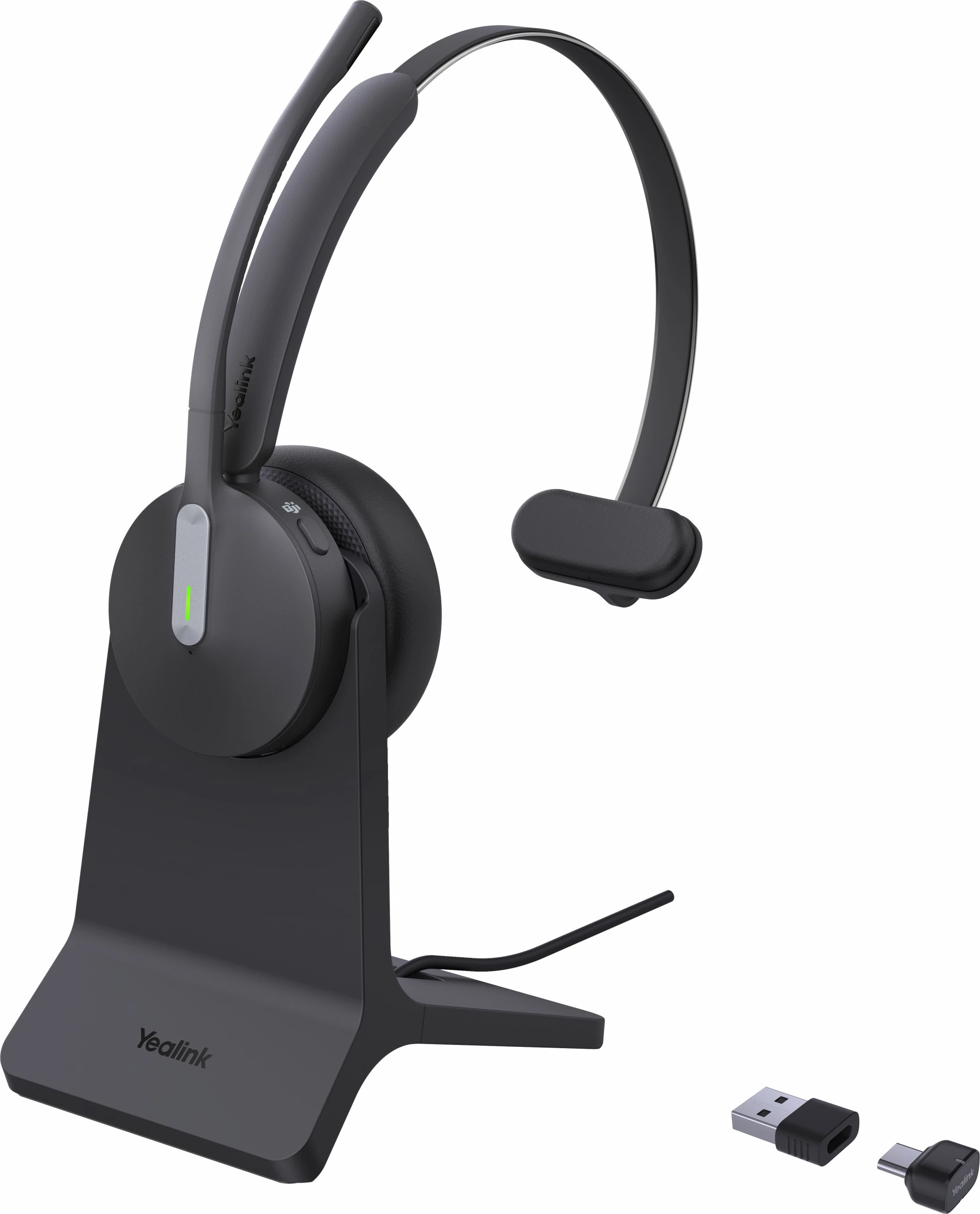 Kufje Yealink BH70 Mono me Stand Teams USB-C/A, Wireless, 91 g, Zyrë/Call center, E zezë