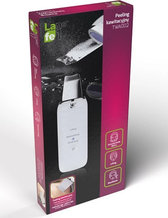 Pajisje peeling kavitacional, Lafe TWA002, 24.000 dridhje/sek, 3 mënyra pune, bateri 600 mAh, e bardhë