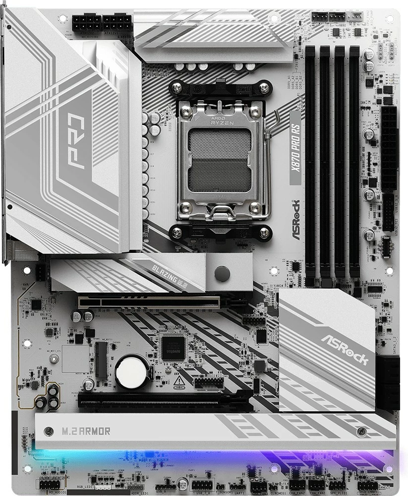 Pllakë amë ASRock X870 PRO RS, Socket AM5, ATX, 4x DDR5, Bardhë