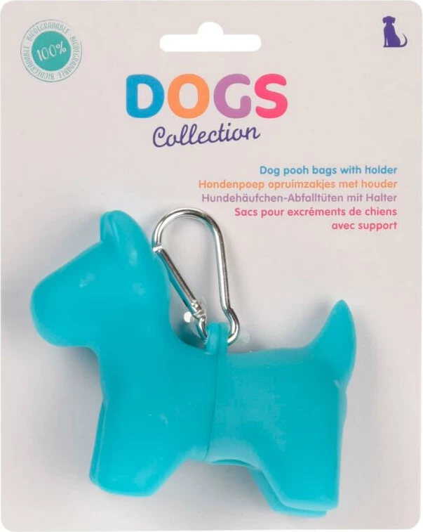 Mbajtës çelësash KOOPMAN "dog" me 20 qese mbeturinash, Blu e çelët