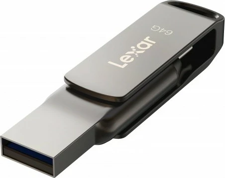 Pendrive Lexar Dual Drive D400, 64GB, USB-C/A 3.1, Gri