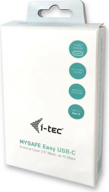Kasë e jashtme i-tec MySafe USB-C 3.1 Gen. 2 për 2.5" SATA HDD/SSD, e zezë