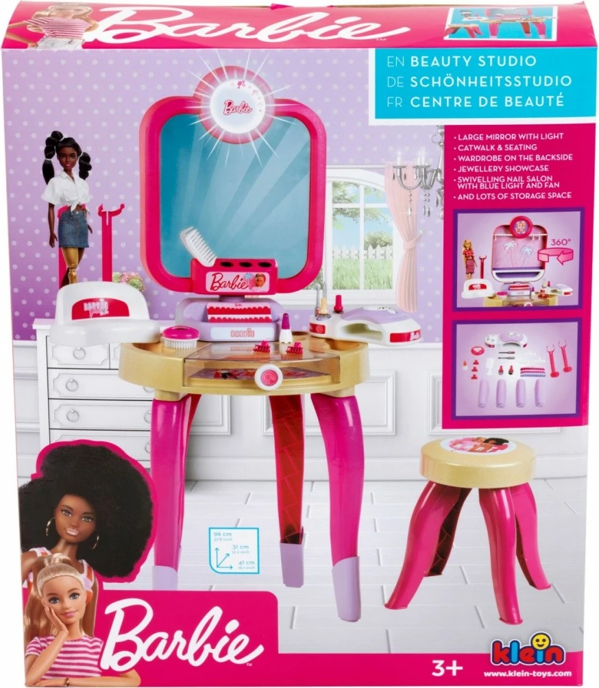 Set tavolinë grimi Barbie Klein 5721 me tharëse thonjsh, rozë