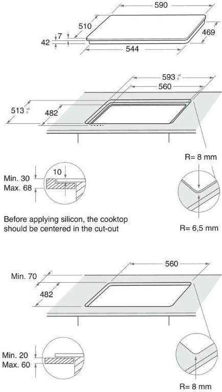 Soba me gaz Whirlpool AKT616NB, 4 djegës, xham, e zezë