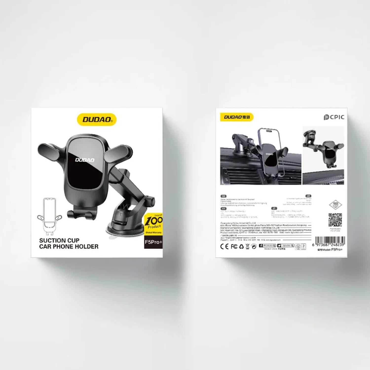 Mbajtës telefoni për veturë Dudao F5Pro, për kokpit, i zi