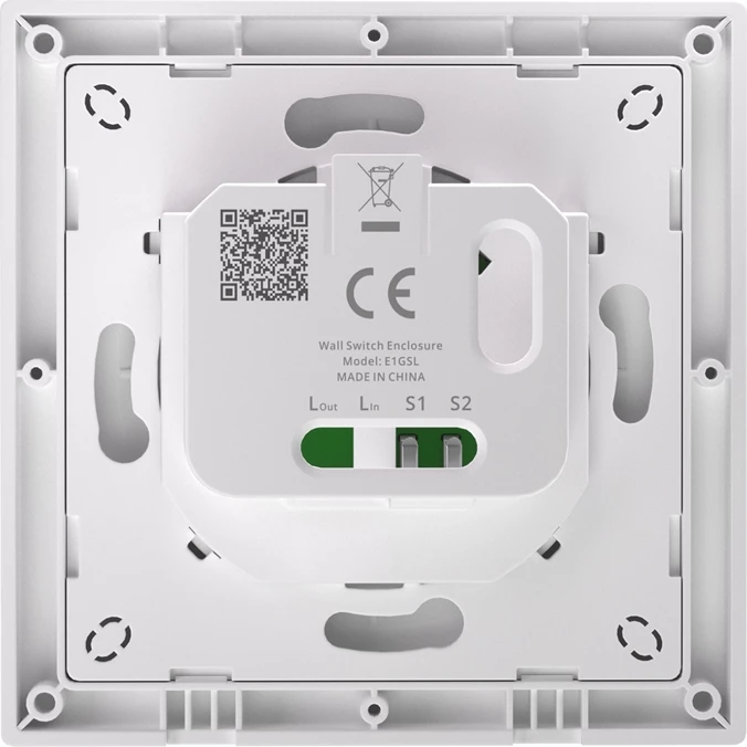 Kasë muri Sonoff E1GSL për çelës elektrik, pa N, e bardhë