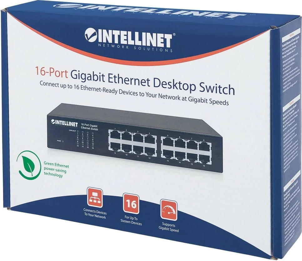 Switch Intellinet 561068, 16 porta Gigabit, rackmount, i zi