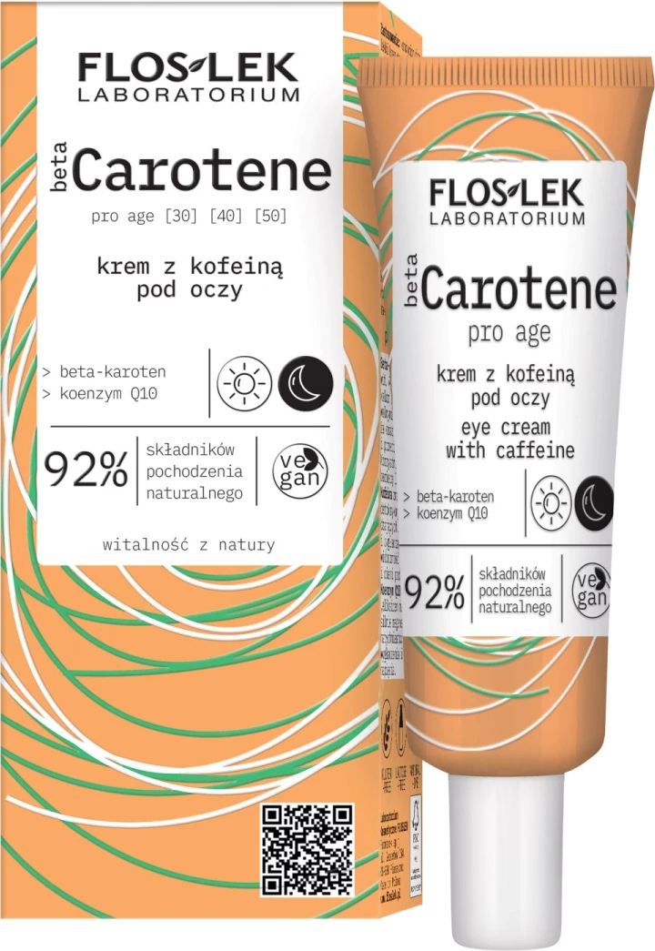 Krem për sy Floslek betaCarotene Pro Age me kafeinë 30ml femra