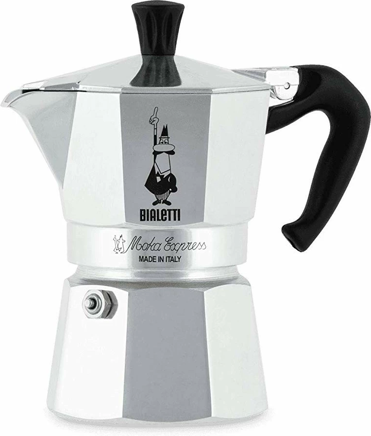 Moka pot Bialetti Moka Express 3 filxhana, alumini, argjend