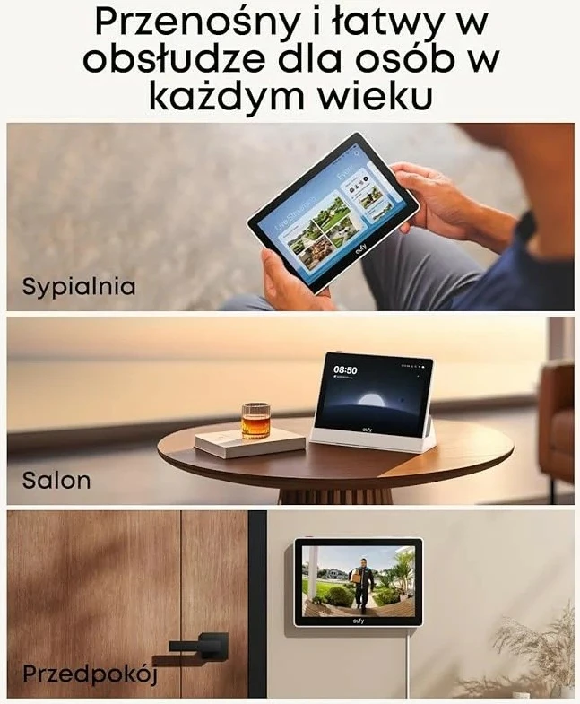 Smart display Anker E10 (T87A03W1) 8", 1280x800, microSD deri 512GB, bateri 4050 mAh, Black + White