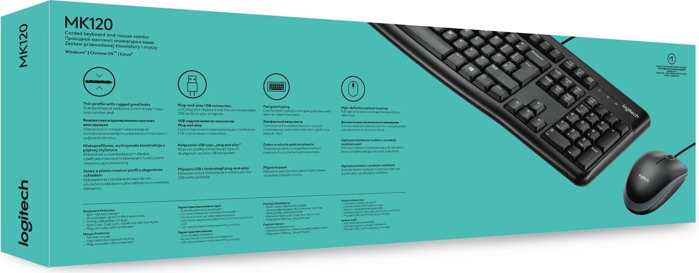 Tastierë dhe mi Logitech Desktop MK120, me tela