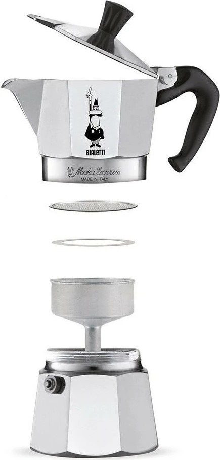 Moka Express Bialetti, 0.06 L, alumini, e zezë