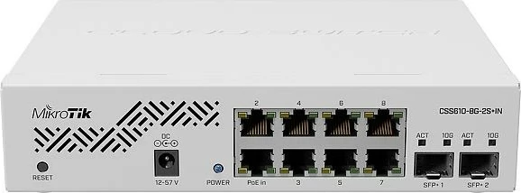 Switch MikroTik CSS610-8G-2S+IN, Gigabit Ethernet, PoE, Bardhë