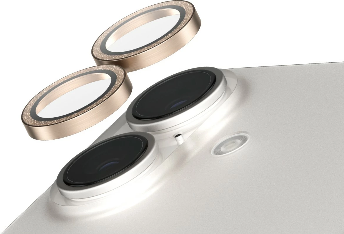 Mbrojtës kamerë PanzerGlass për iPhone 16/16 Plus, glitter gold