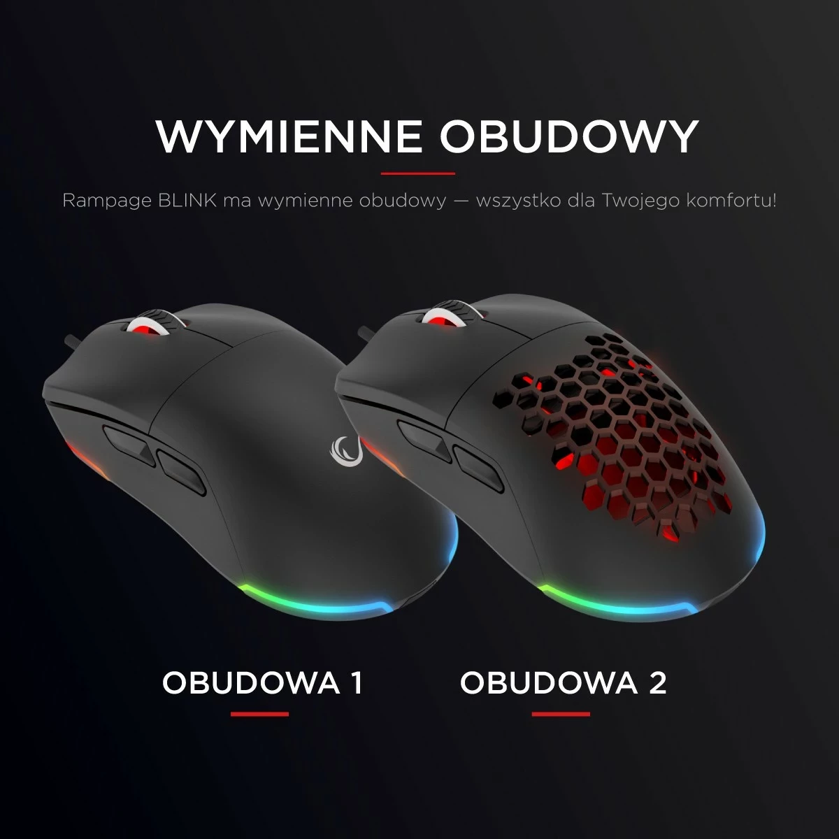 Maus Rampage BLINK, RGB, sensor optik, 12800 DPI, i zi