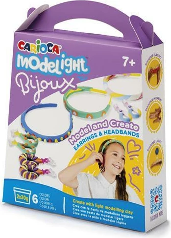 Set për krijimin e bizhuterive Carioca Modelight, Vathë dhe Shirit për Flokë, 2x30g