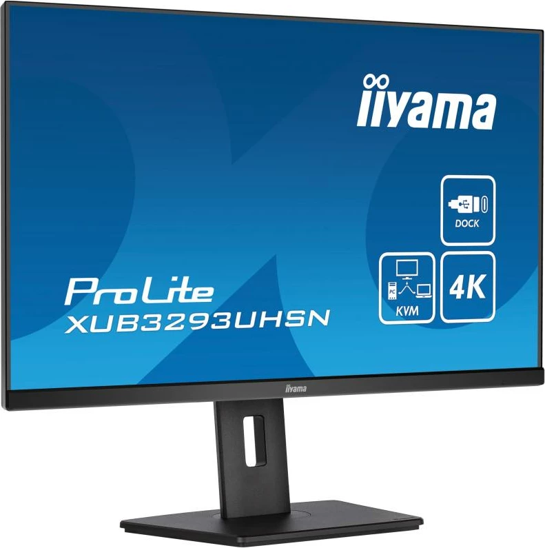 Monitor iiyama XUB3293UHSN-B5 32" 4K IPS USB-C dock me karikim, KVM, LAN e zezë
