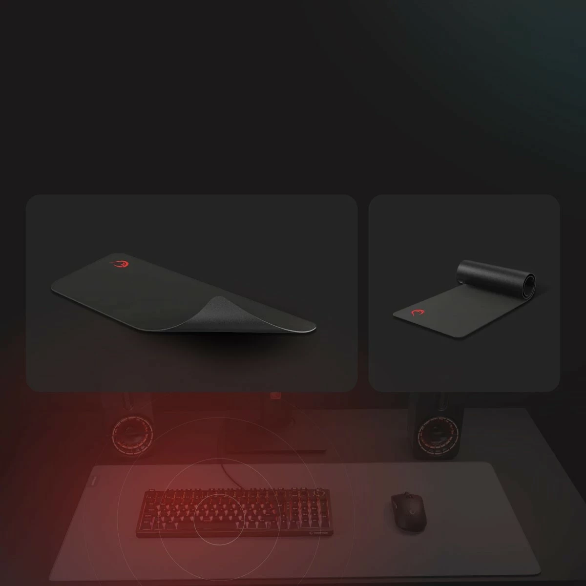 Mauspad Rampage Pulsar Pro S, 29x24 cm, tkaninë jacquard, e zezë