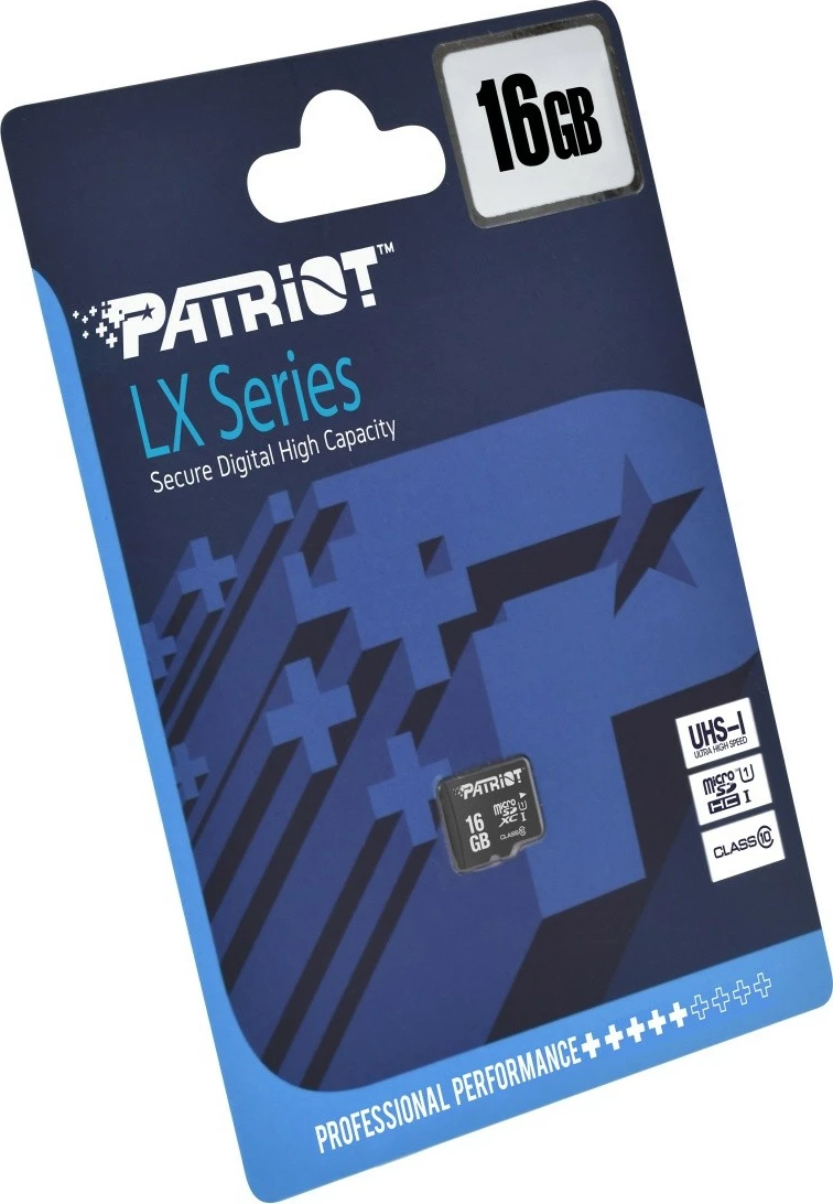 Kartelë memorie microSDHC Patriot LX Series 16GB, e zezë