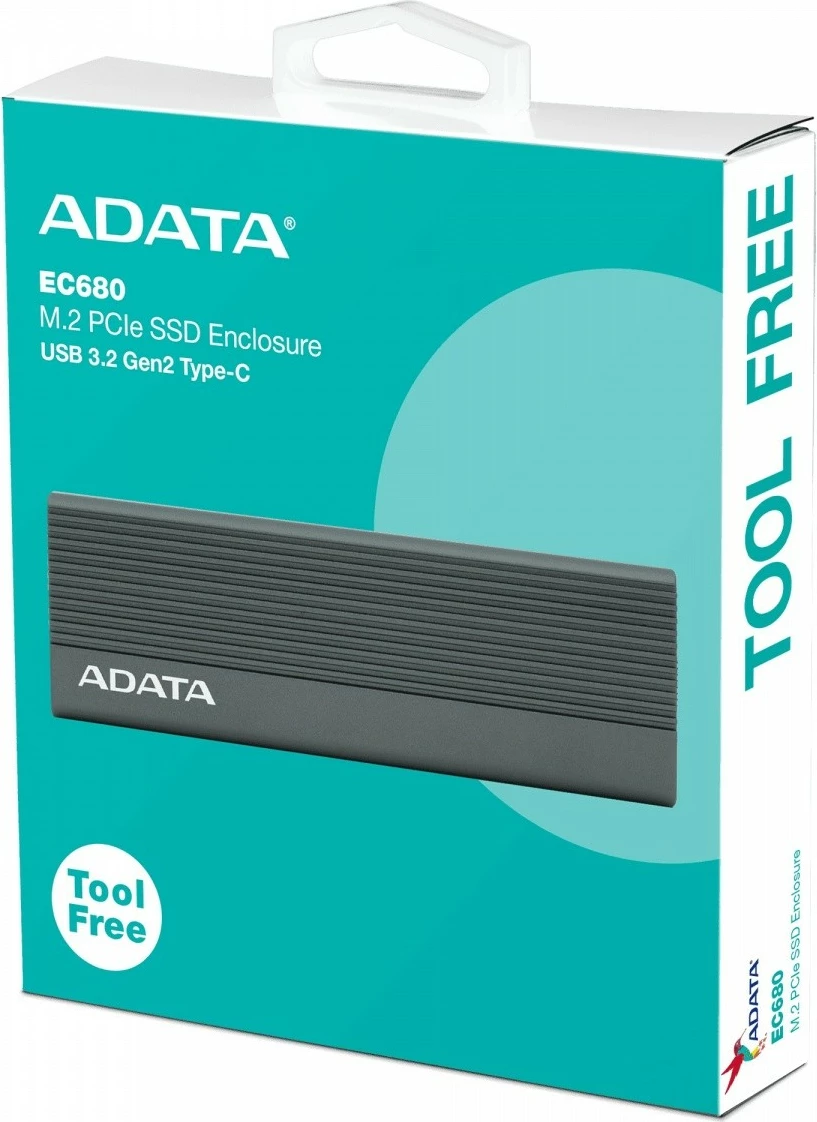 Kasë e jashtme SSD Adata EC680, M.2, USB 3.2 Type-C, Gri