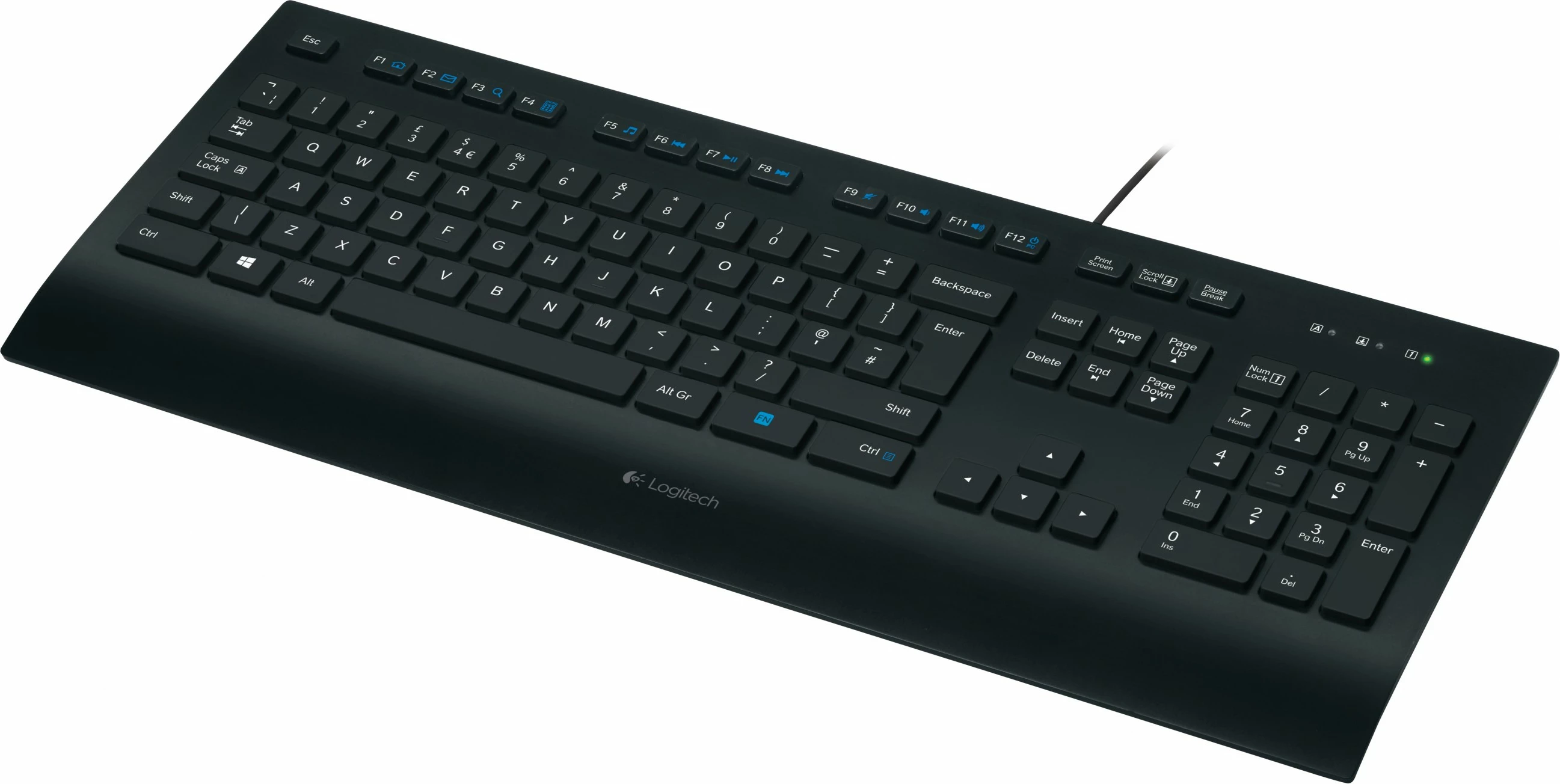 Tastierë Logitech K280e për Biznes, Full-size (100%), Wired, USB, QWERTY, E zezë