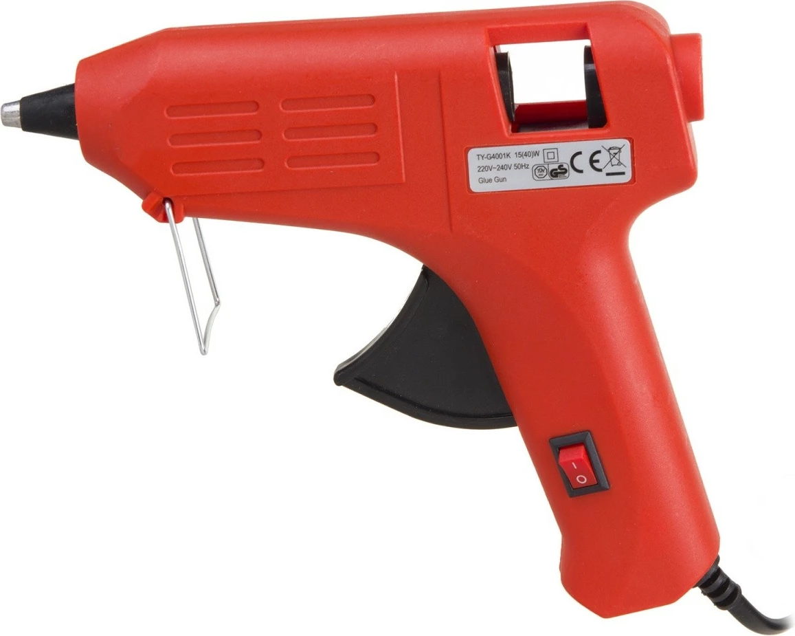 Pistoletë ngjitëse Maclean MCE432 me 2 shkopinj ngjitës, e kuqe