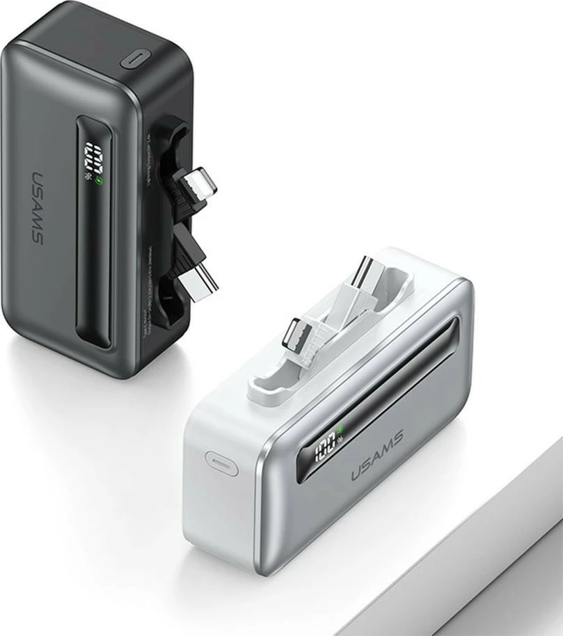 Powerbank USAMS USA001545, 4500mAh, 20W, USB-C/Lightning, Silver