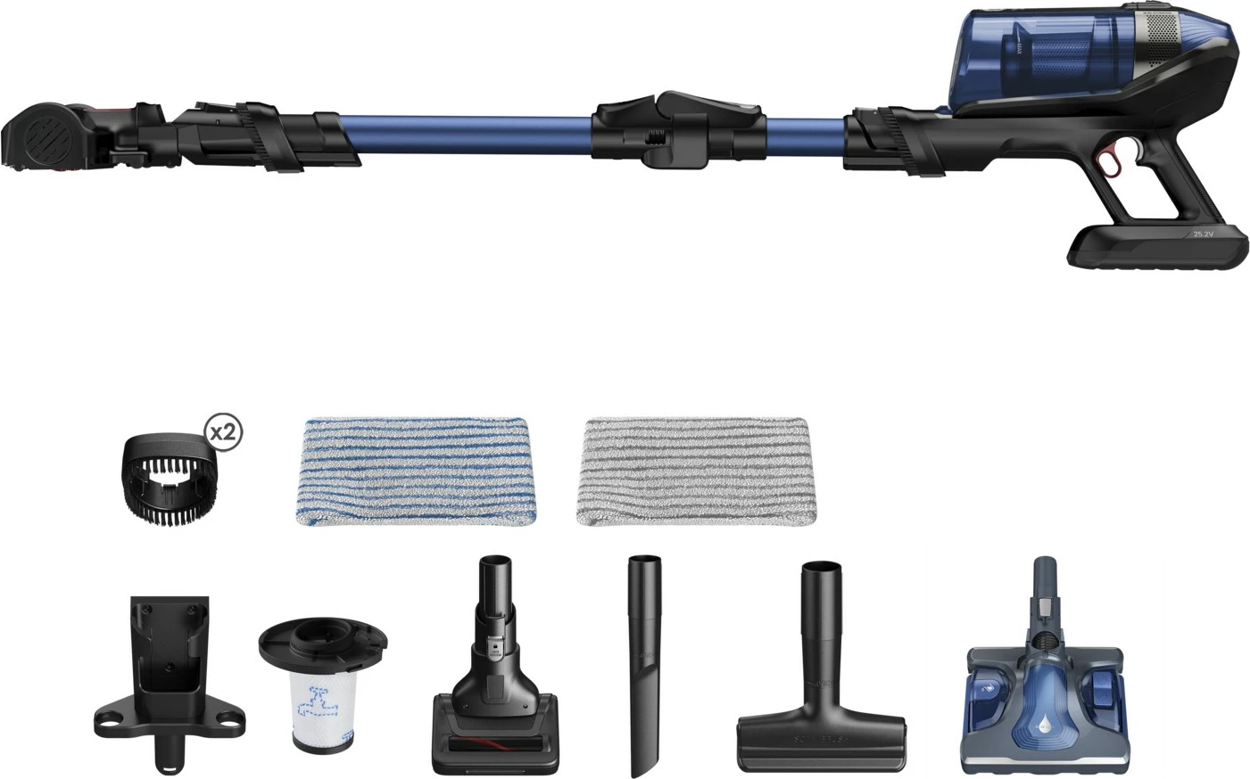 Fshesë me korrent pa kabllo Rowenta X-Force Flex 12.60 Aqua RH98C0WO, blu/zezë