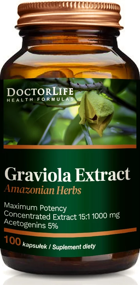 Suplement ushqimor Doctor Life Ekstrakt Graviola 4500mg, 100 kapsula