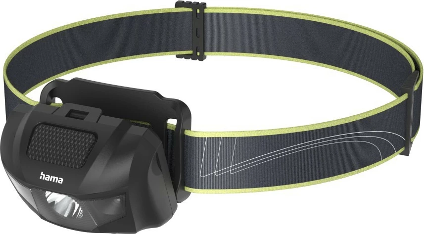 Fener koke, Hama HL200, 200 lm, 4 mënyra drite, IP44, me bateri AAA, e zezë