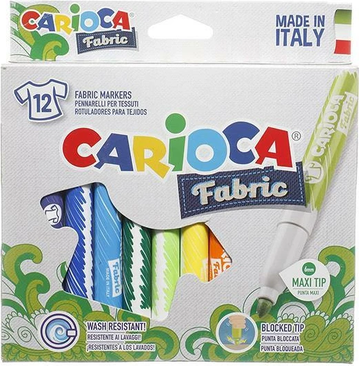 Markerë për tekstil Carioca 12 Ngjyra