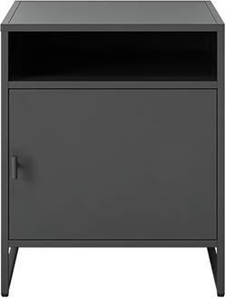 Tavolinë nate metalike Nextdeco me rafte, H50x45x40cm, E zezë