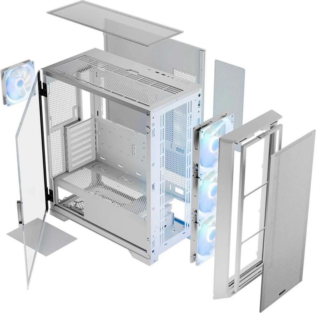 Kasë MODECOM HORIZON ARGB Flow MIDI USB 3.0 X 2 CYPE-C, e bardhë