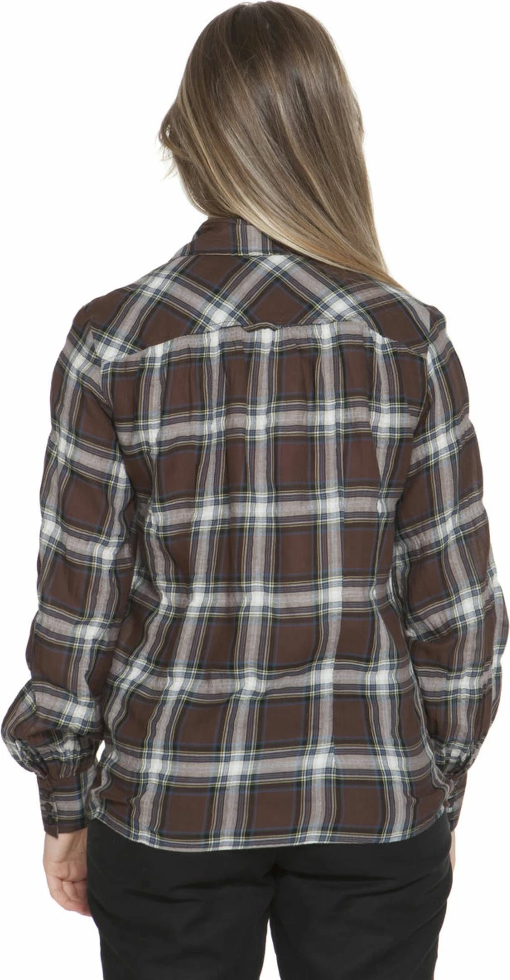 Këmishë për femra GANT me mëngë të gjata, kafe