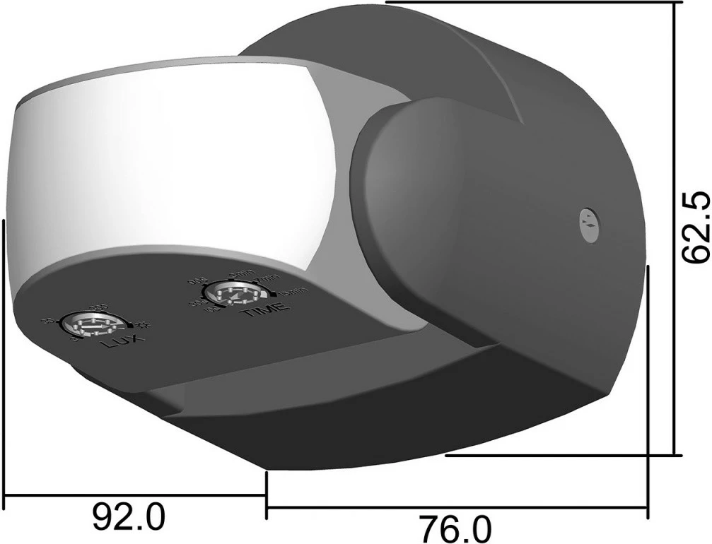 Sensor lëvizjeje PIR, Maclean, MCE468B, IP65 12 m 220-240V 600/1200W, e zezë