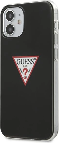 Mbështjellës Guess GUHCP12SPCUCTLBK për iPhone 12 mini 5.4", Triangle Collection, zi