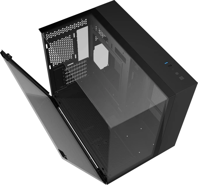 Kasë Darkflash TH285M, Midi Tower, për pllakë amë M-ATX/ITX, xham i temperuar, e zezë